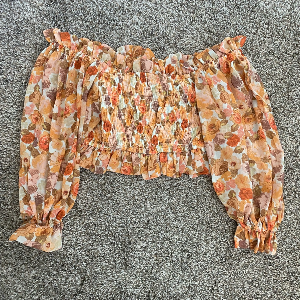 Cropped off the shoulder blouse